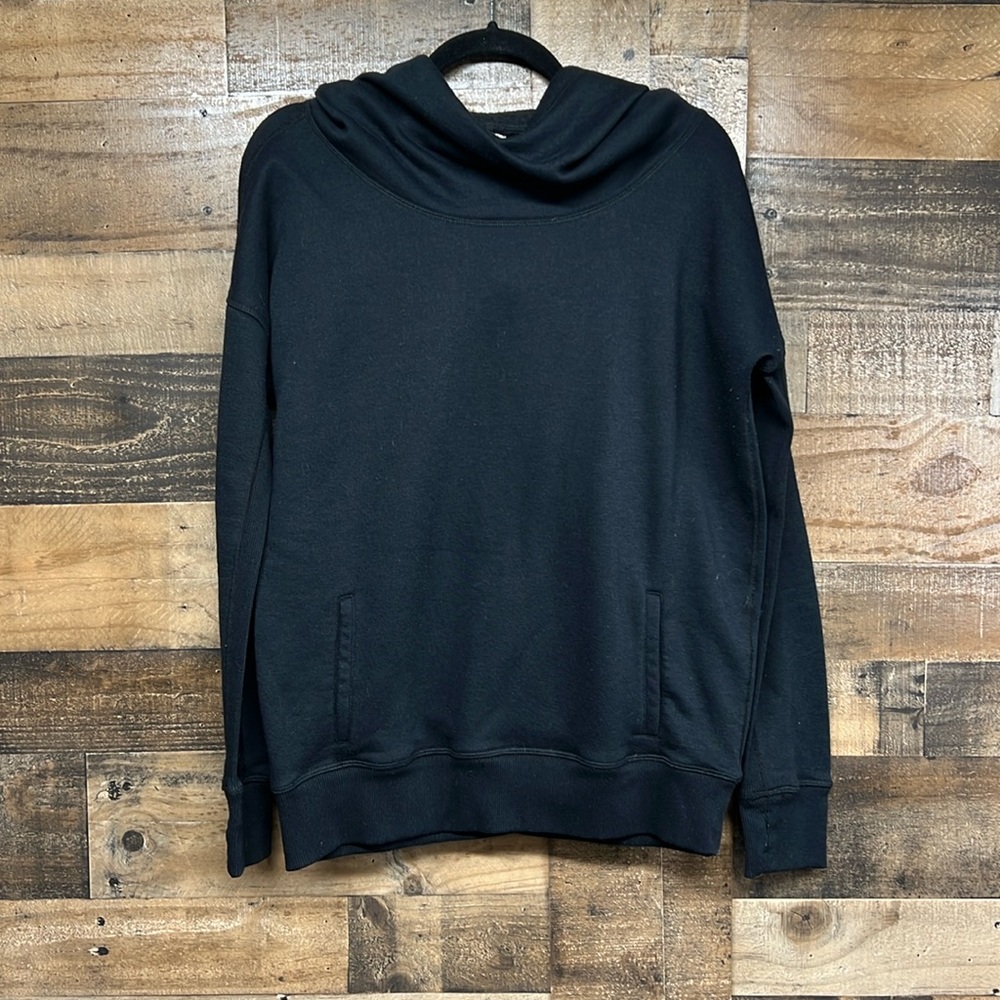 Zyia Active‎ Cowl Neck Black Sweatshirt Women's Size Medium